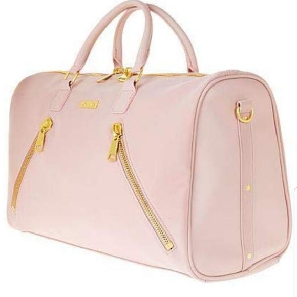 Joy and Iman Luxe Velvet and Leather duffle w/RFID - Picture 4 of 8